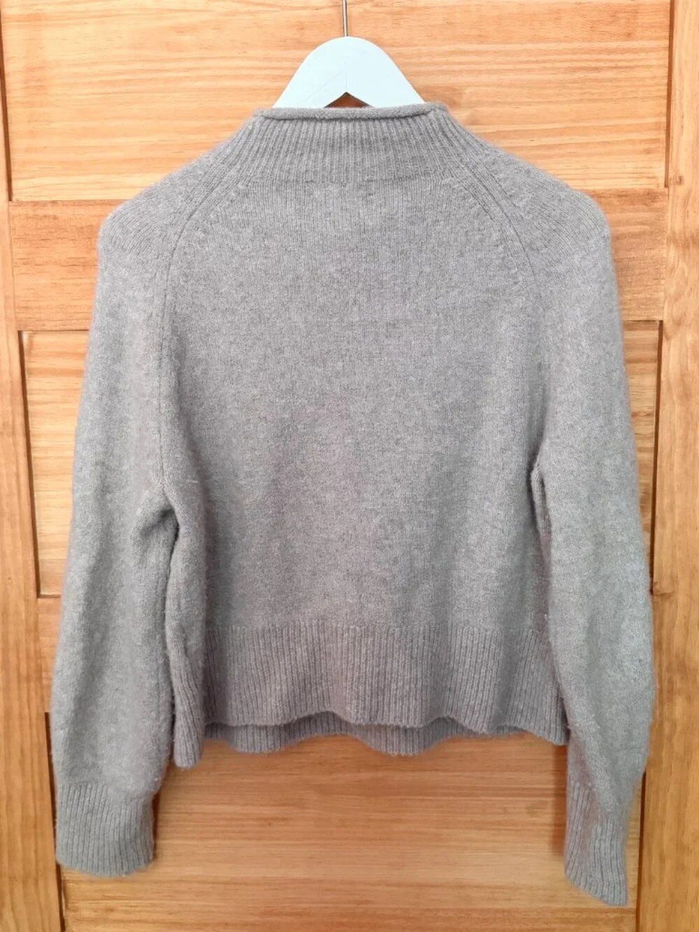 J Crew Rollneck Super Soft Yarn Neutral Merino Wool Blend Sweater Women size XS
